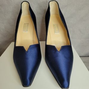 Vera Wang Deep Blue Satin Pumps